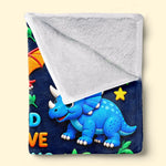 Custom Name Dinosaur Affirmation Gifts for Kids - Personalized Blanket - Unique
