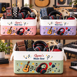 Custom Name Music Gear Gifts For Musicians - Personalized Storage Basket - Life Is Better With Music