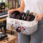 Custom Name Music Gear Gifts For Musicians - Personalized Storage Basket - Life Is Better With Music