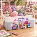 Custom Name Crochet Gifts For Crafters - Personalized Storage Basket - Hooked On Cozy Creations