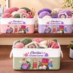 Custom Name Crochet Gifts For Crafters - Personalized Storage Basket - Hooked On Cozy Creations