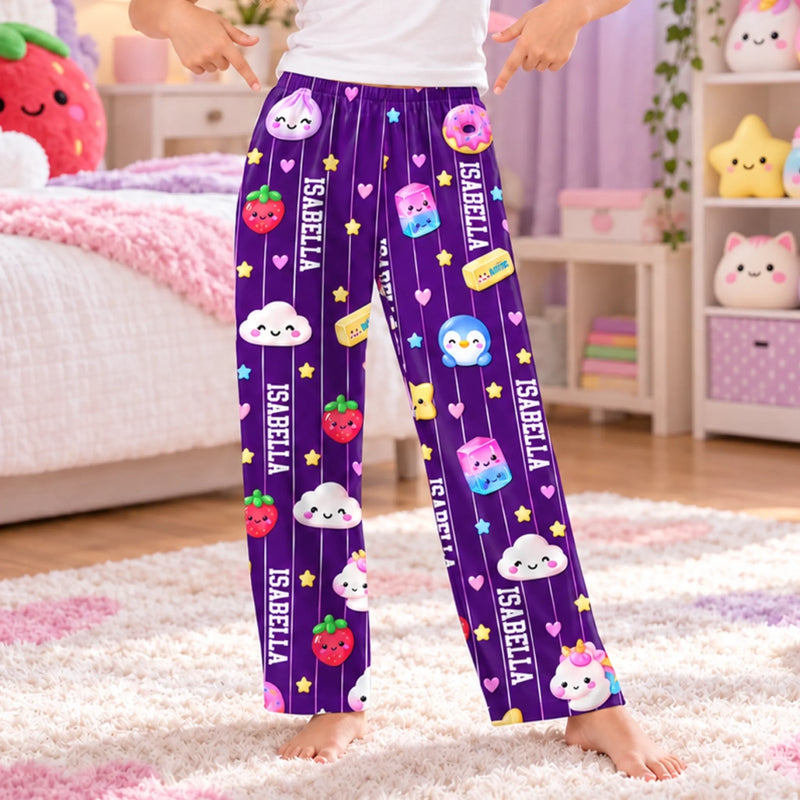 Custom Name Cute Squishy Gifts for Girls - Personalized Pajama Pants - Cheerful Choice