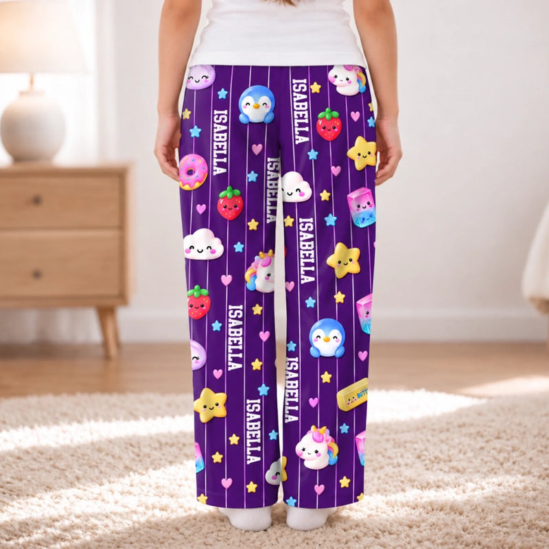 Custom Name Cute Squishy Gifts for Girls - Personalized Pajama Pants - Cheerful Choice