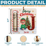 Custom Name Christmas Cash Holder for Kids - Personalized Wooden Money Holder Ornament - Buck Full Of Joy