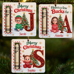 Custom Name Christmas Cash Holder for Kids - Personalized Wooden Money Holder Ornament - Buck Full Of Joy