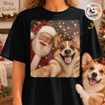 Custom Funny Santa Christmas Gifts for Dog Lovers - Personalized Comfort T-Shirt - Paws, Santa