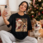 Custom Funny Santa Christmas Gifts for Dog Lovers - Personalized Comfort T-Shirt - Paws, Santa