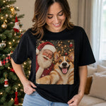 Custom Funny Santa Christmas Gifts for Dog Lovers - Personalized Comfort T-Shirt - Paws, Santa