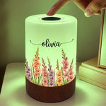 Custom Name Floral Decor - Personalized Dimmable Touch Night Light - A Glow Full Of Grace