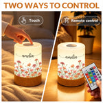Custom Name Floral Decor - Personalized Dimmable Touch Night Light - A Glow Full Of Grace