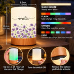 Custom Name Floral Decor - Personalized Dimmable Touch Night Light - A Glow Full Of Grace