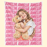Custom Photo Name Gifts for Kids - Personalized Blanket - Sweet Dream