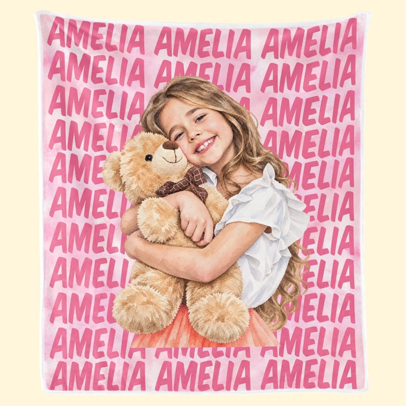 Custom Photo Name Gifts for Kids - Personalized Blanket - Sweet Dream