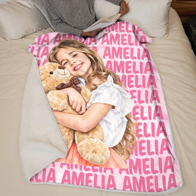 Custom Photo Name Gifts for Kids - Personalized Blanket - Sweet Dream