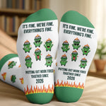 Custom Name Funny Coworker Work Team Gifts - Personalized Crew Socks - Everything's Fine