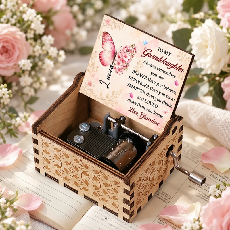 Custom Name Granddaughter Gifts From Grandma - Personalized Music Box - Always Loved Never Far Apart