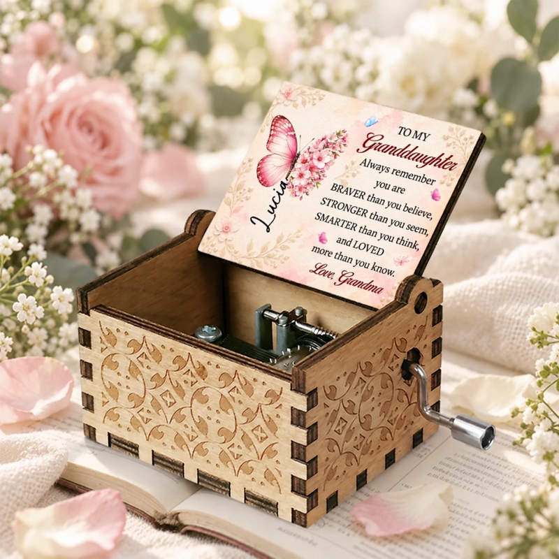 Custom Name Granddaughter Gifts From Grandma - Personalized Music Box - Always Loved Never Far Apart
