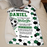 Custom Name Soccer Gifts For Grandson - Personalized Blanket - Stay Strong And Never Give Up