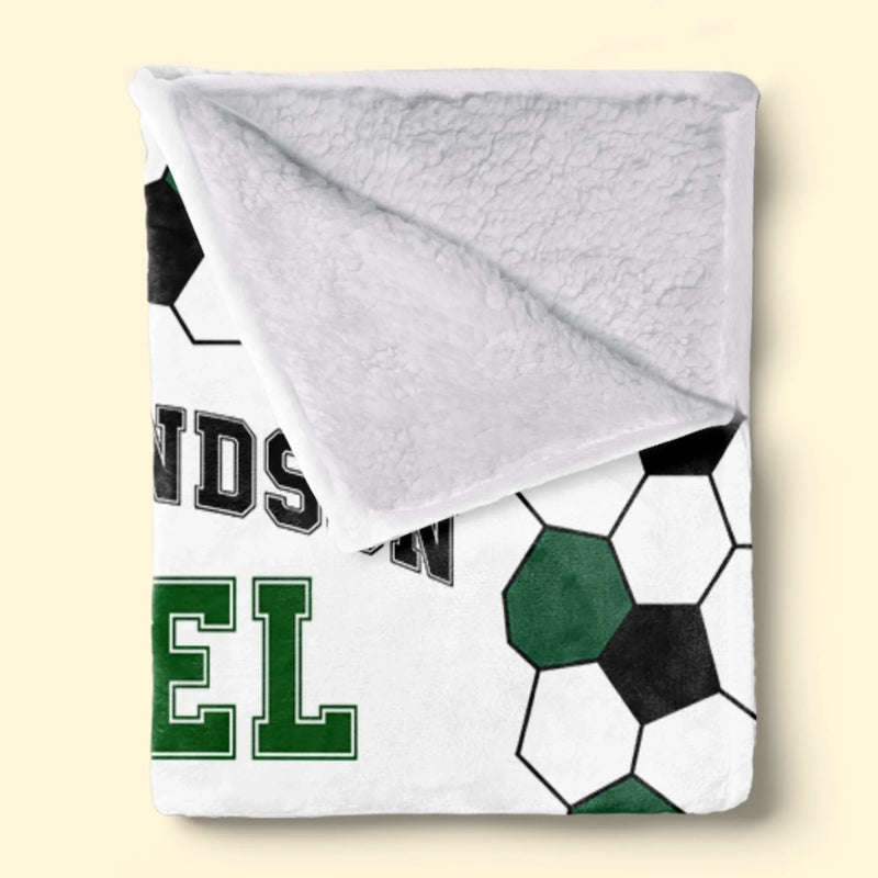 Custom Name Soccer Gifts For Grandson - Personalized Blanket - Stay Strong And Never Give Up