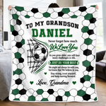 Custom Name Soccer Gifts For Grandson - Personalized Blanket - Stay Strong And Never Give Up