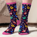 Custom Name Guitar Gifts for Music Lovers - Personalized Crew Socks - Guitar Players