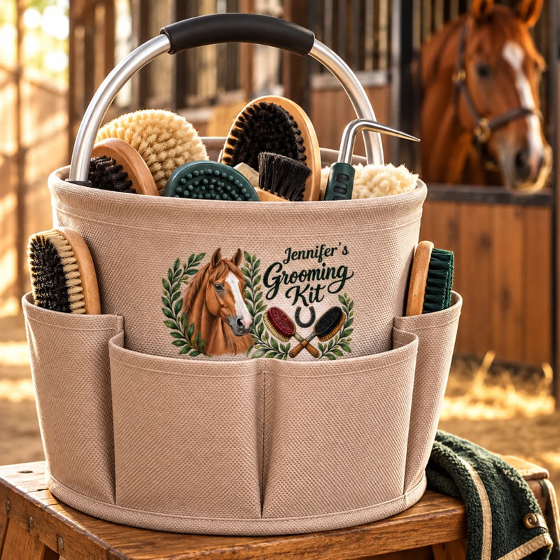 Custom Name Horse Grooming Gifts for Equestrians - Personalized Gardening Tool Bag