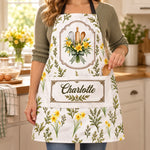 Custom Name Floral Kitchen Gifts for Women - Personalized Apron With Pocket