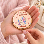 Custom Name Floral Initial Gifts for Granddaughters - Personalized Compact Mirror