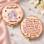 Custom Name Floral Initial Gifts for Granddaughters - Personalized Compact Mirror