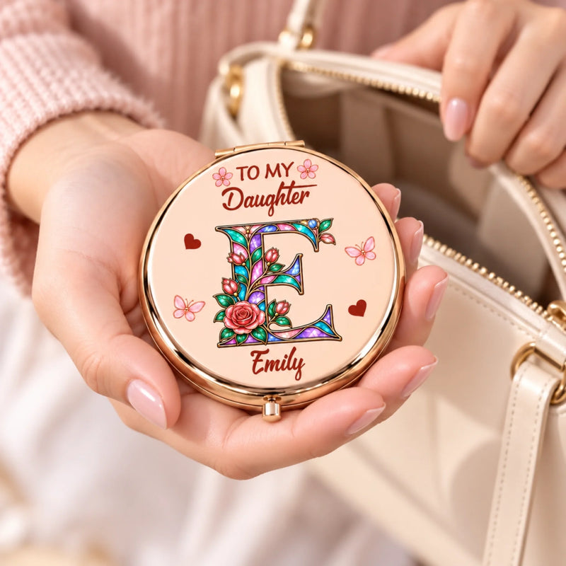 Custom Name Daughter Gifts for Women - Personalized Compact Mirror