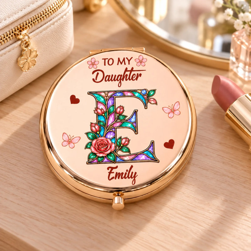 Custom Name Daughter Gifts for Women - Personalized Compact Mirror