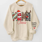 Custom Name Christmas Gifts for Mom - Personalized Sweatshirt Design On Sleeve - Brightest At Christmas