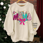 Custom Name Christmas Gifts for Mom - Personalized Sweatshirt Design On Sleeve - Shines Brighter