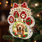 Custom Pet Photo Christmas Memorial Gifts - Personalized Acrylic Ornament - Pet Lovers
