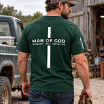 Custom Family Name Man Of God Gifts For Men - Personalized Back Printed Shirt - God’s Man His Family’s Hero