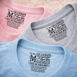 Custom Name Inspirational Gifts for Grandson - Personalized Inside Neck Print T-Shirt - Always Believe In Yourself