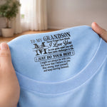 Custom Name Inspirational Gifts for Grandson - Personalized Inside Neck Print T-Shirt - Always Believe In Yourself