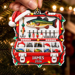 Custom Fishing Tackle Box Christmas Gifts for Anglers - Personalized Christmas Ornament - Tis The Season To Catch