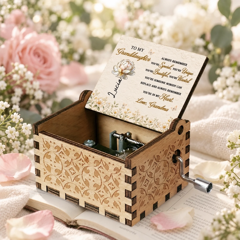 Custom Name Granddaughter Gifts - Personalized Music Box - Never Forget How Special You Are