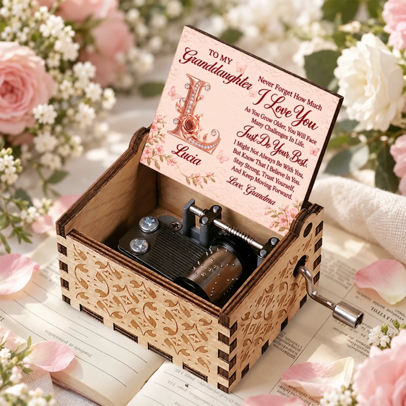 Custom Name Encouragement Gift for Granddaughter from Grandma - Personalized Music Box - Believe In Yourself And Keep Shining