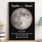 Custom Name and Date First Meeting Moon Gifts for Couples - Personalized Poster - That Day