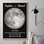 Custom Name and Date First Meeting Moon Gifts for Couples - Personalized Poster - That Day