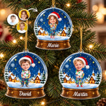 Custom Photo Name Christmas Gifts for Kids - Personalized Acrylic Ornament - Snow Festival
