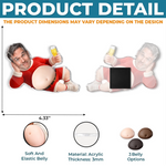Custom Photo Funny Santa Dad Bod Gifts for Men - Personalized Squishy Acrylic Fridge Magnet - Belly Laughs And Holiday Cheers