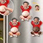 Custom Photo Santa Belly Humor Gifts for Men - Personalized Squishy Acrylic Fridge Magnet - All Belly No Regrets