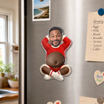 Custom Photo Santa Belly Humor Gifts for Men - Personalized Squishy Acrylic Fridge Magnet - All Belly No Regrets