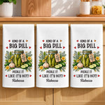 Custom Name Pickle Gifts for Pickle Lovers - Personalized Kitchen Towel - Big Dill