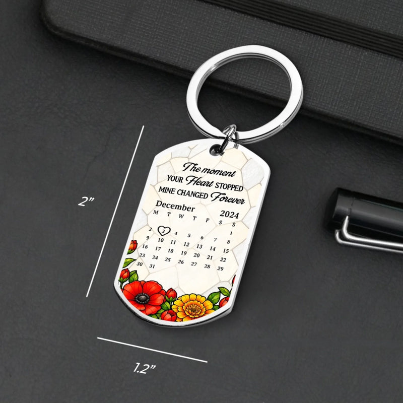 Custom Memorial Portrait Keepsake Gifts - Personalized Keychain - Meaningful Date