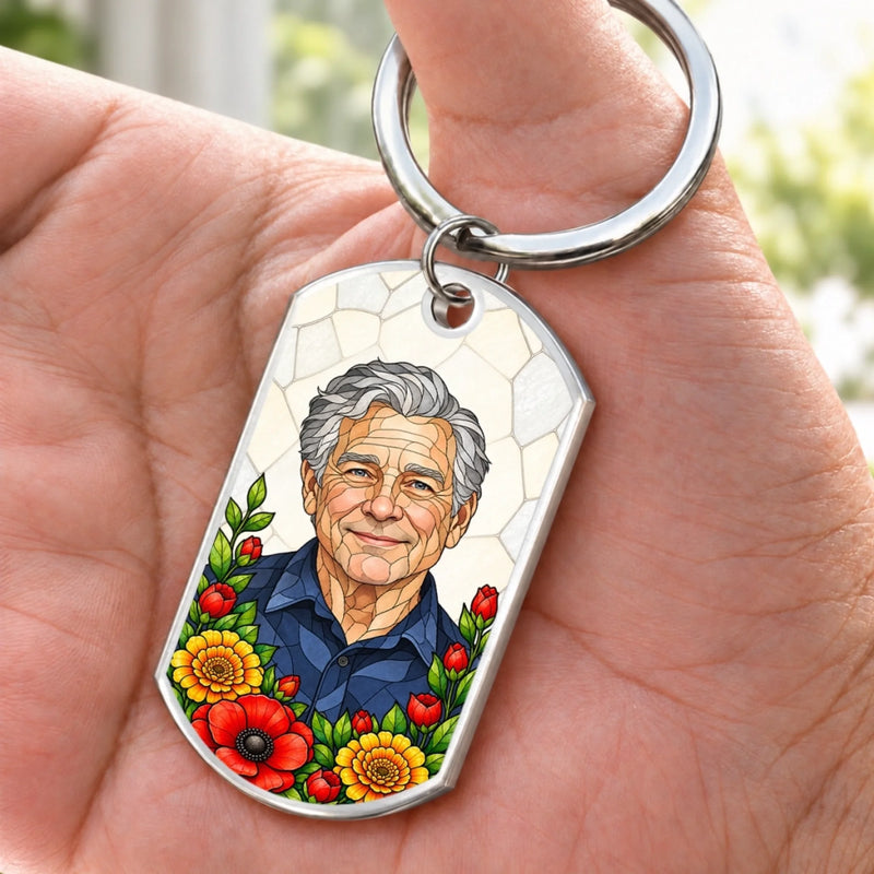 Custom Memorial Portrait Keepsake Gifts - Personalized Keychain - Meaningful Date