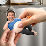 Custom Photo Funny Dad Bod Foodie Gifts for Men - Personalized Squishy Acrylic Fridge Magnet - Abs Are On Vacation